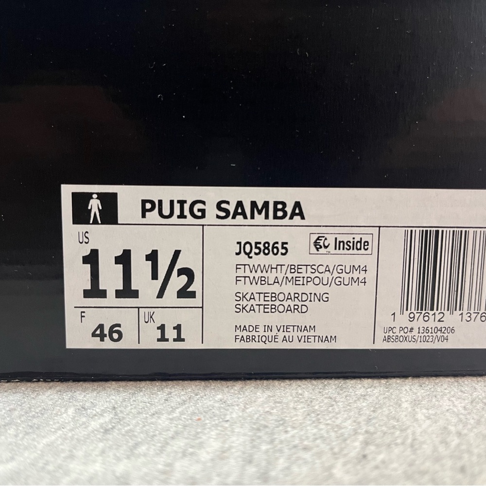 Adidas Puig Samba Sneakers White Red Scarlet Gum JQ5865 Men's Shoe Size 11.5 - Picture 11 of 11